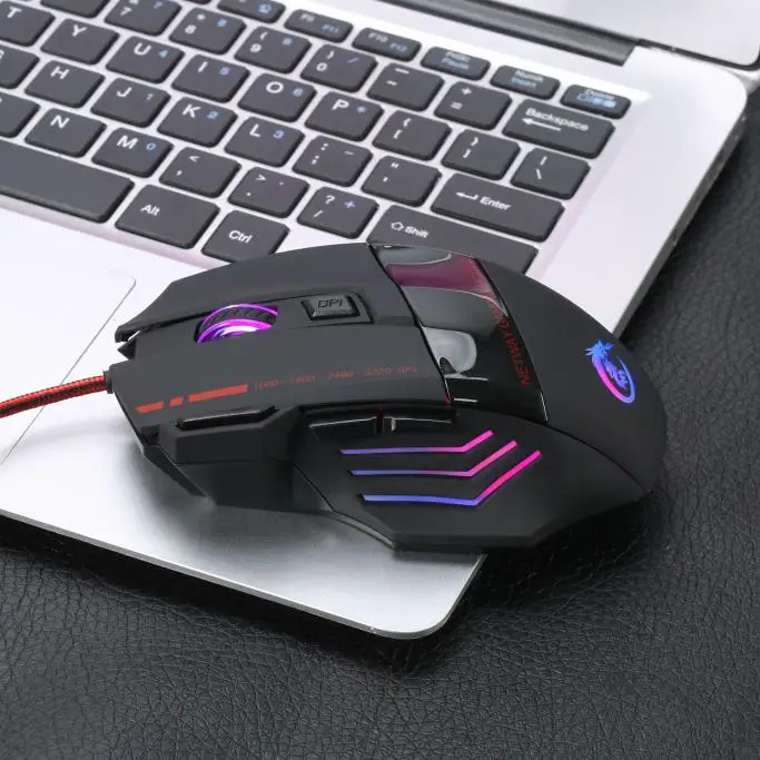 Оптическая игровая мышь 3200 DPI 7 кнопок эргономичный дизайн проводная