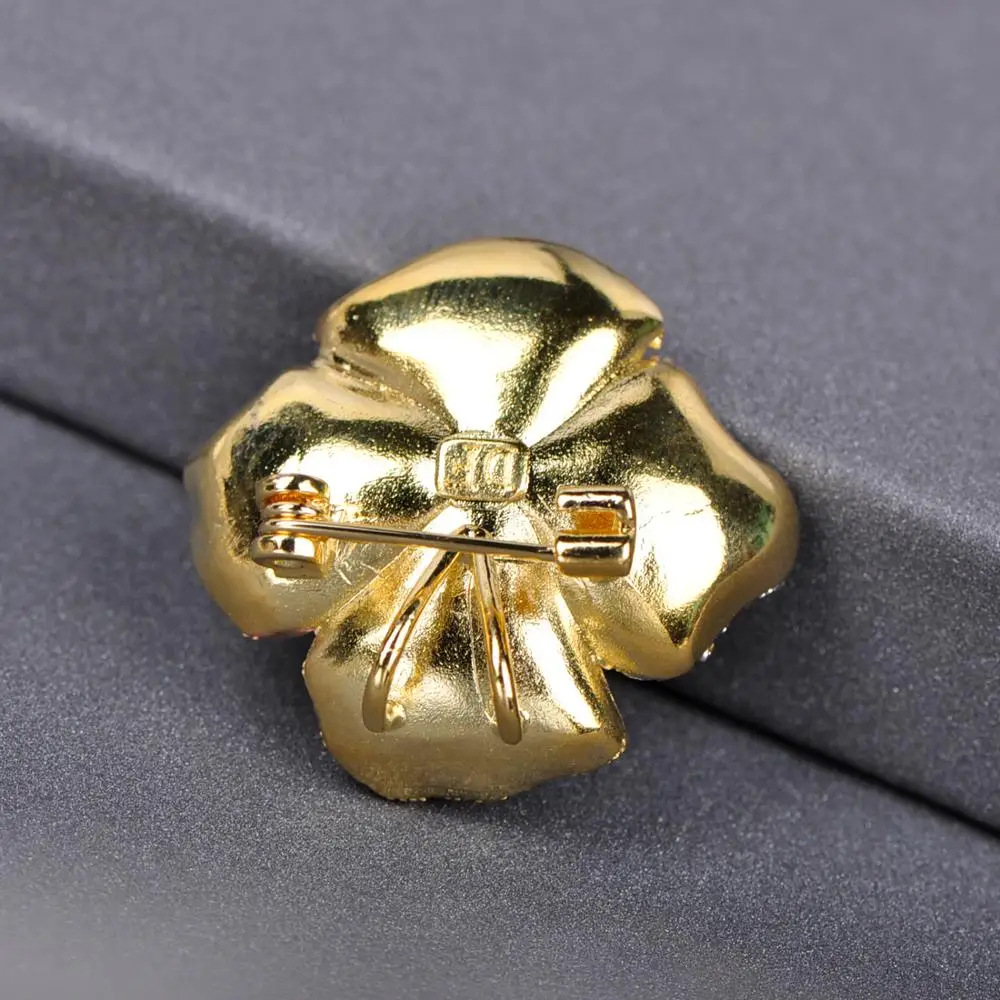 MECHOSEN Великолепные Броши в виде цветка блестящий Фианит медь Две броши для