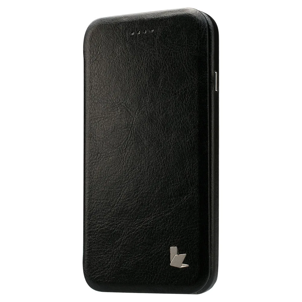 Jisoncase, кожаный чехол, чехол для iPhone 8 Plus, флип, умный чехол из искусственной кожи, роскошная книга, стильный, Магнитный чехол для iPhone 7/8 Plus - Цвет: Black