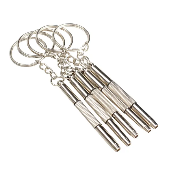 Набор отверток для очков 3 в 1 комплект из 5 предметов алюминия и стали с брелком