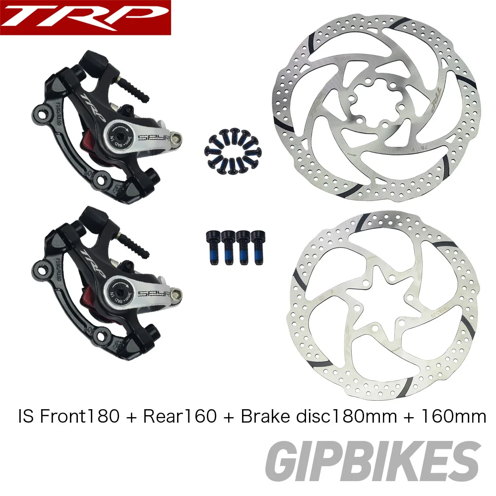 F180R160 disc180 160 TRP Spyre сплав механический дисковый тормозной суппорт SPYRE суппорты передние/задние/пара w/или w/o 160 мм ротор с адаптером винты дорожные - Цвет: F180R160 disc180 160