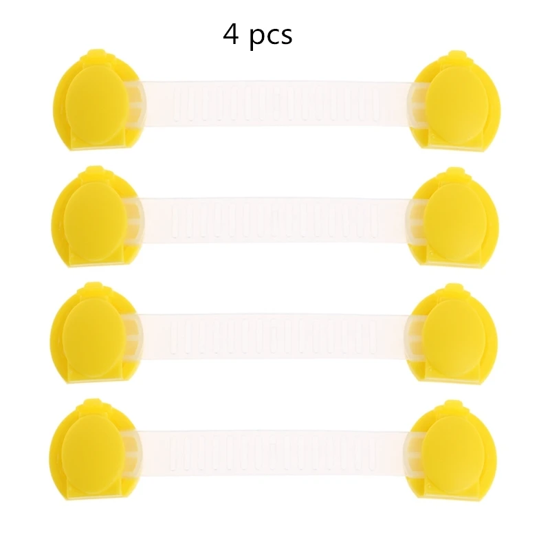 4pcs yellow 15 см Детские замки для шкафов безопасности и ремни пластиковый замок для детского гардероба защита от детей блокировщик детский предохранительный замок для ящика - Цвет: 4pcs yellow