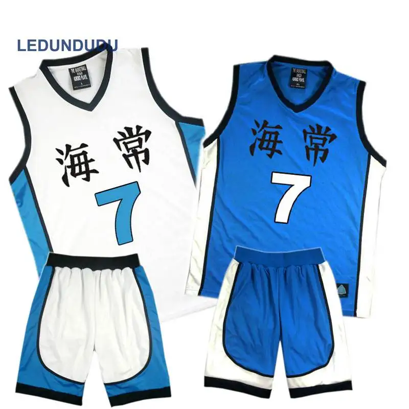 

Anime Kuroko no Basuke Basket Cosplay Kaijo School Uniforms Kise Ryota Men Jersey Sportswear T-shirt Shorts Set No. 4 5 7 8