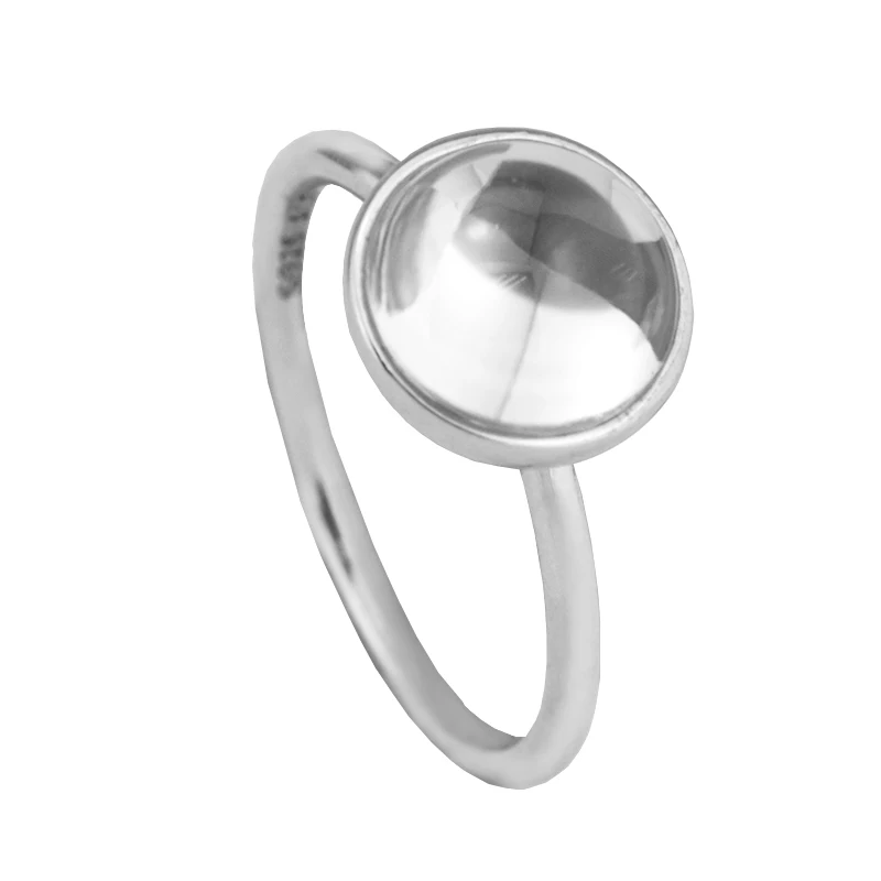 Poetic Droplet Rings with Clear CZ 100% Authentic 925 Sterling Silver Jewelry Free Shipping FLR077C | Украшения и аксессуары