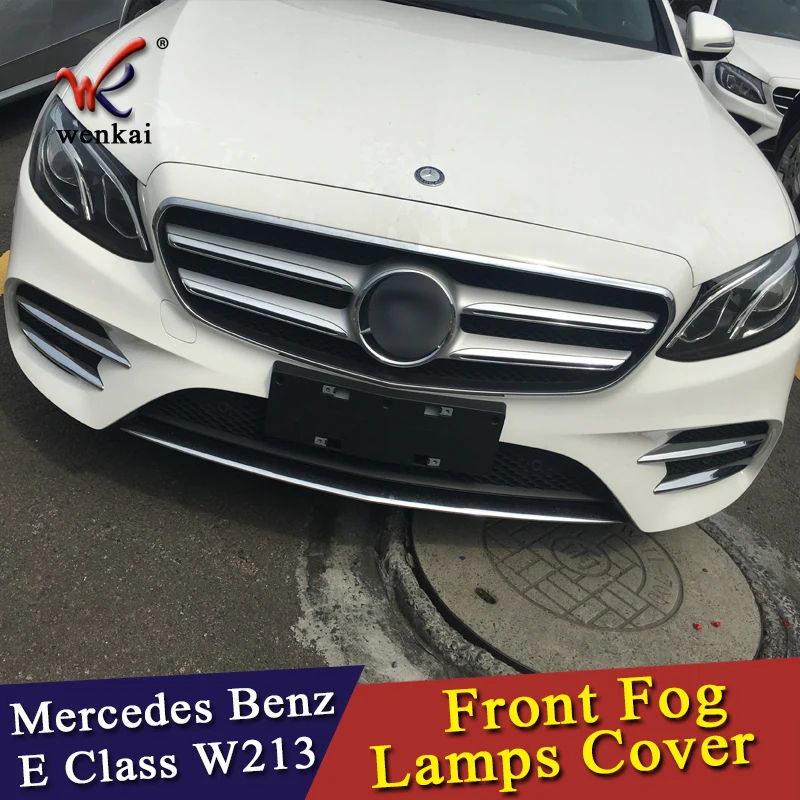 4 шт. хромированные накладки на передние противотуманные фары для Mercedes Benz E Class W213