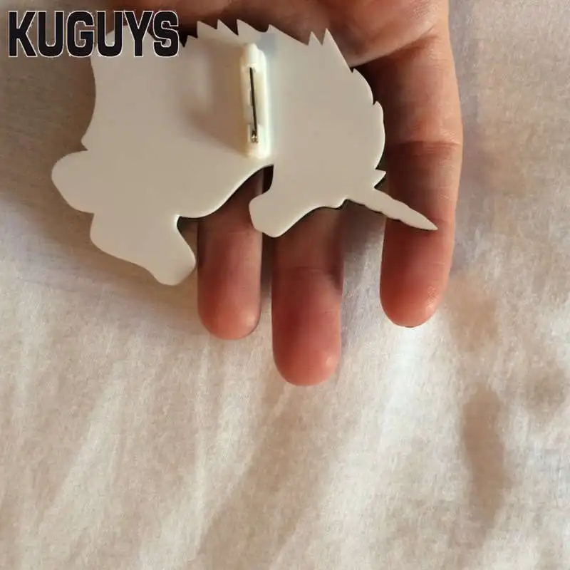 Женские винтажные броши в виде белого единорога KUGUYS Модные Акриловые Украшения |