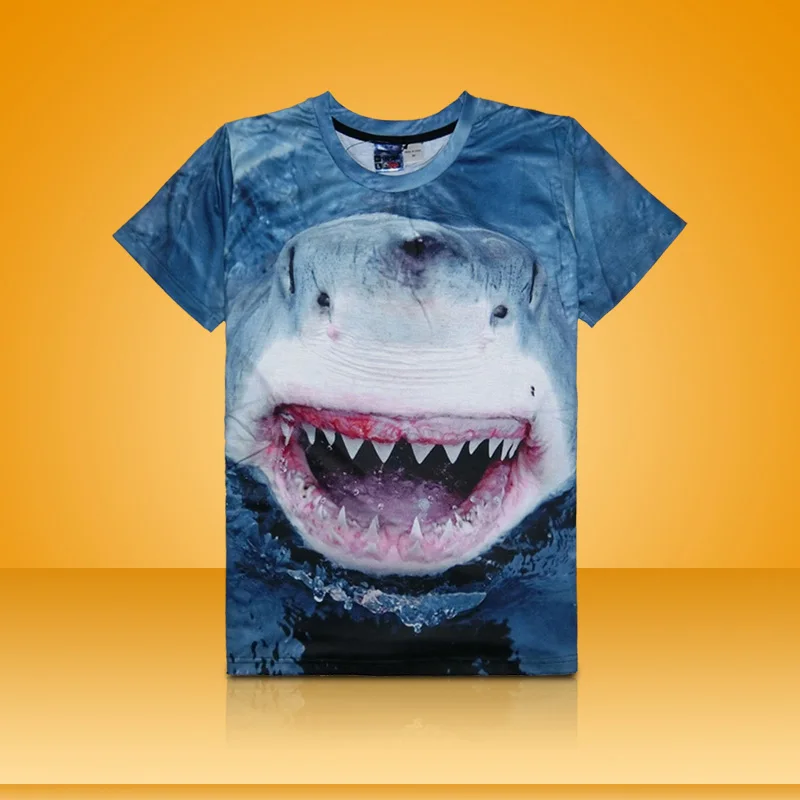 2019 летние модные мужская 3D футболка Женские футболки с принтом акулы медведя