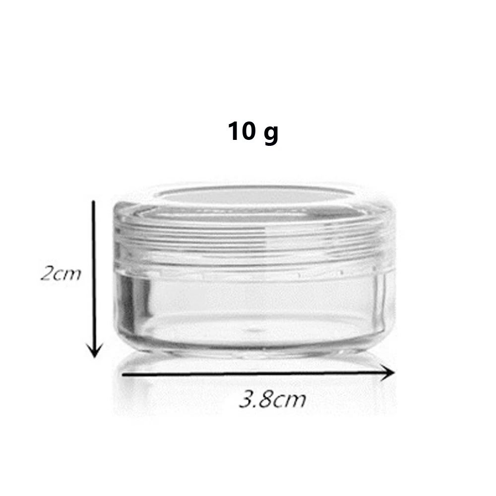 5 pcs 10g/10 мл Портативный пустая пластиковая для косметики банки прозрачные бутылки тени для век Контур для лица губ контейнер для бальзама для Неил арта украшения для кончиков ногтей Коробки