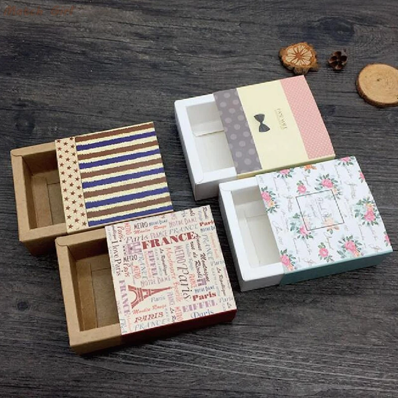 20 шт. маленькие подарочные коробки в форме ящика для мыла ручной работы бумажные