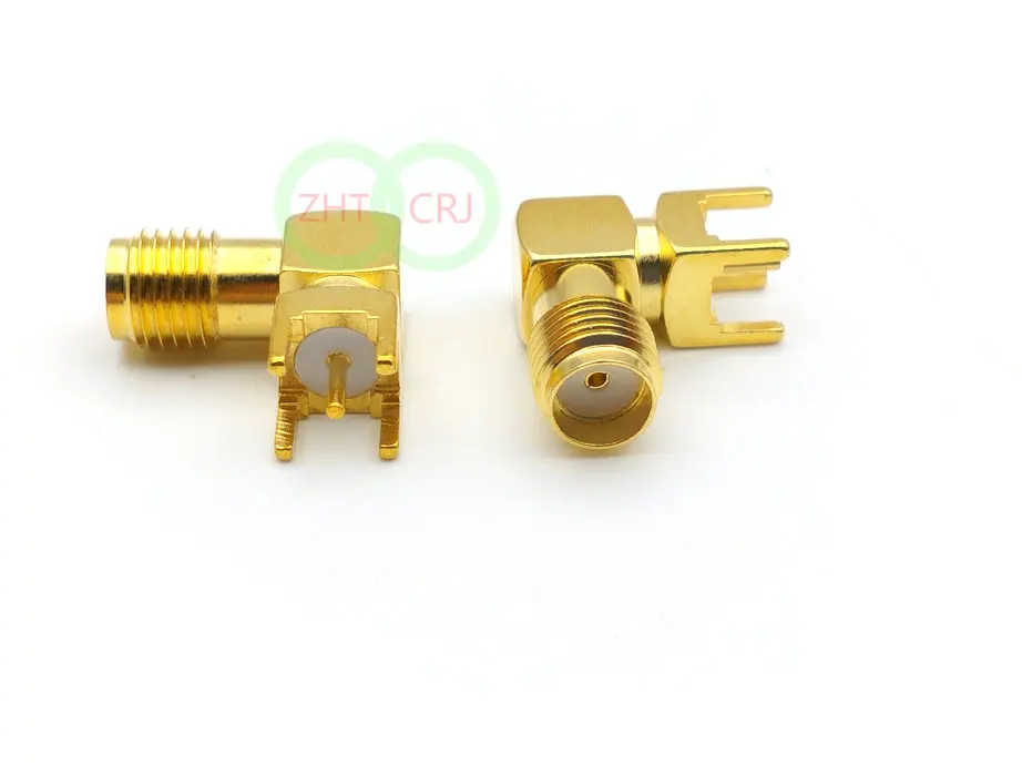 100 шт. разъем под прямым углом золотого цвета|connectors gold|connector 10connector sma female |