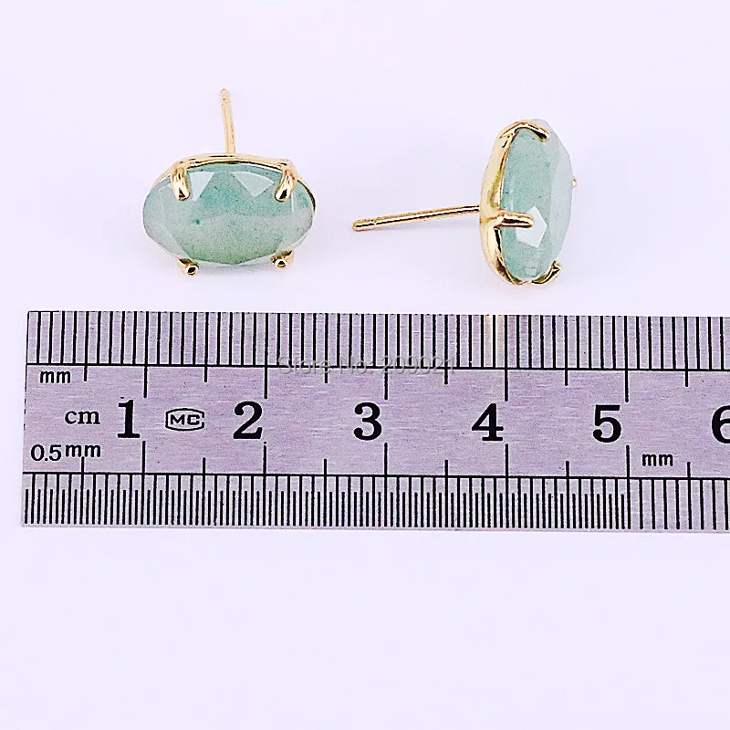 10pair Nature stone Jewelry Oval Earrings Mix Color Faceted Quartz Stone Stud For Women | Украшения и аксессуары