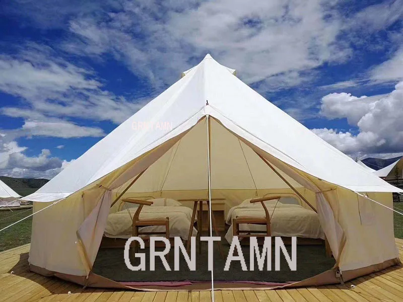 Grntamn Открытый водонепроницаемый 900D Оксфорд Белл палатка белый Glamping палатки для вечеринок 3 м до 6 м