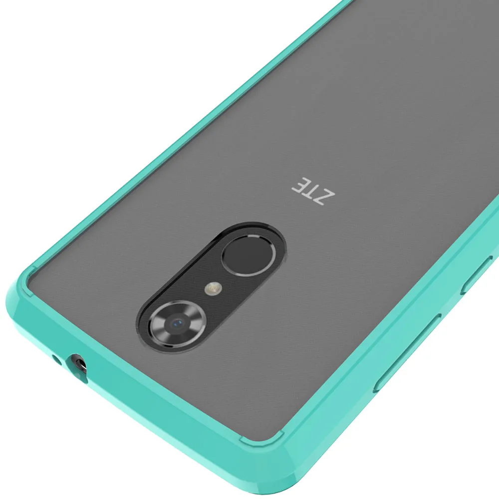Ударопрочный тонкий жесткий акриловый чехол из ТПУ с рамкой для ZTE Max XL прозрачный