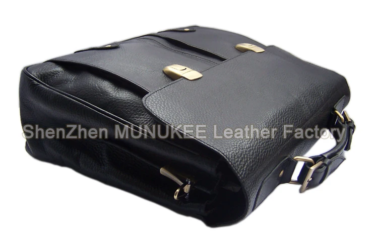 Fashion Men Leather Briefcase Portfolio men briefcase large Business bag 15