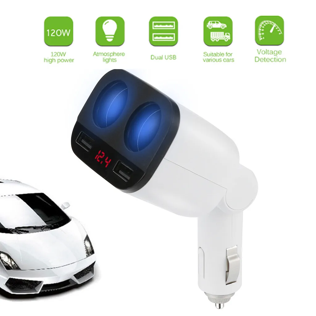 Автомобильное зарядное устройство OMESHIN с двумя USB-портами 5 В 120 А Вт | Электроника