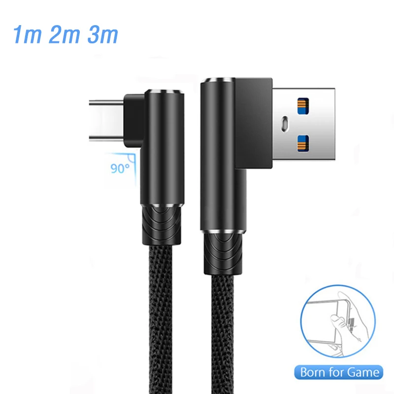 Правый угол 90 градусов Тип C кабель Быстрая зарядка USB игровой для LeEco Le Pro3 LG HTC L