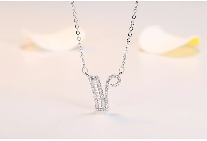 necklace V Модная подвеска с инициалами ожерелье s подвеска со стразами лучший друг подарок милые 26 цепочки с буквами Ожерелье Воротник Имя ювелирные изделия - Окраска металла: necklace V
