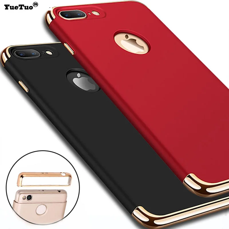 YueTuo Роскошный чехол для Apple iPhone 7 Plus оригинальный черный красный ультра тонкий