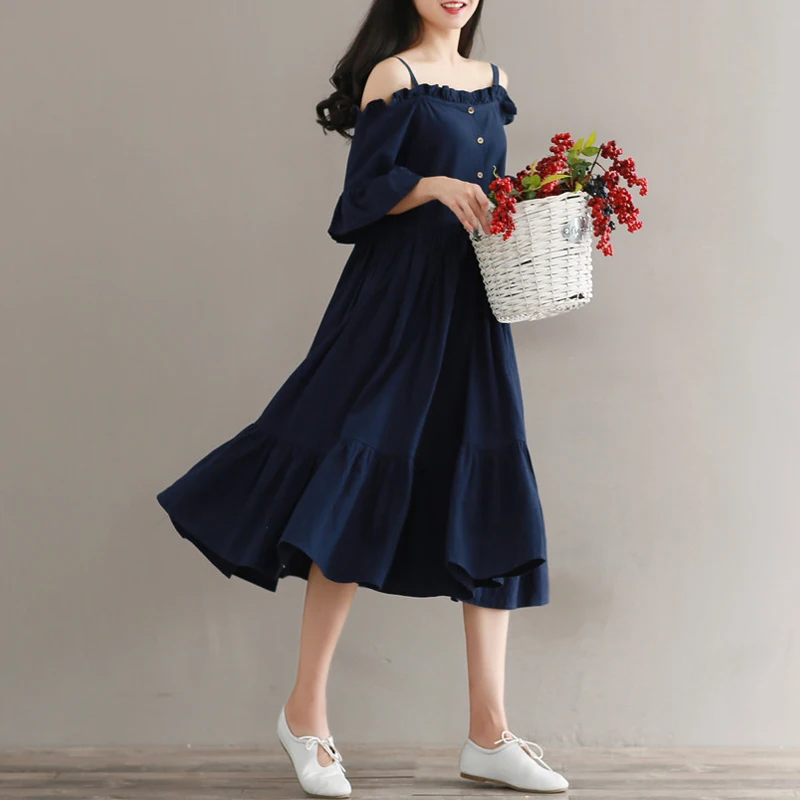 Мори девушка сладкий хлопковое платье оборками 2018 Новое летнее Для женщин