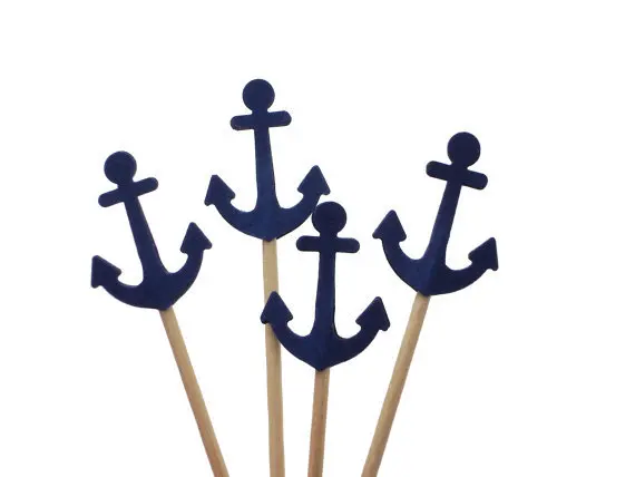 Морской якорь кекс топперы Пляж Свадьба еда выбирает Свадебный детский душ