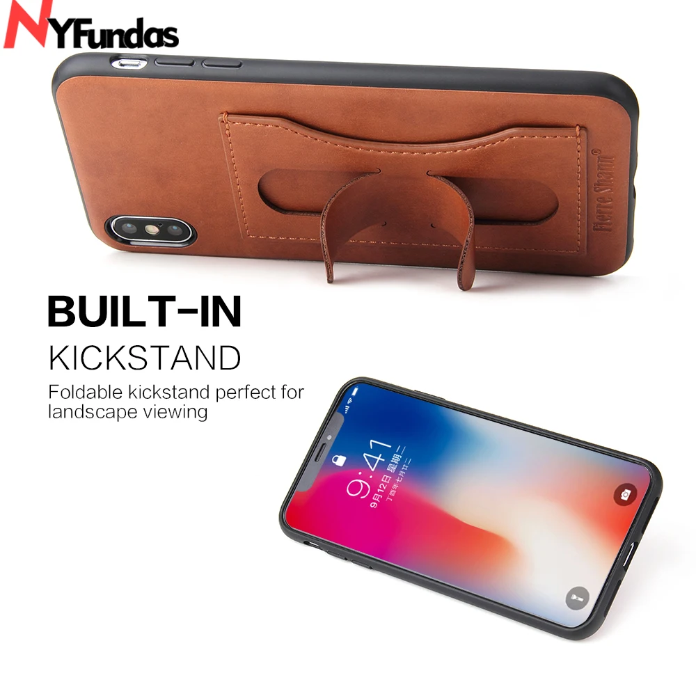 NYFundas из искусственной кожи чехол для iPhone X 6 6s 7 8 плюс XS мульти держатели карт