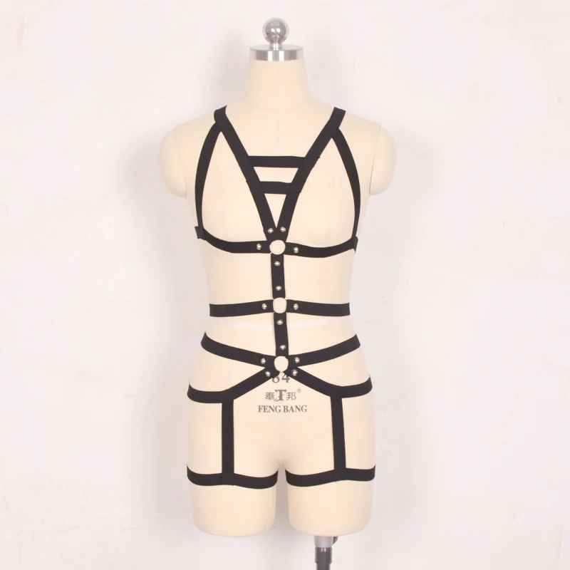 Бондаж на все тело фетиш Черная Женская Регулируемая Портупея из США эластичный