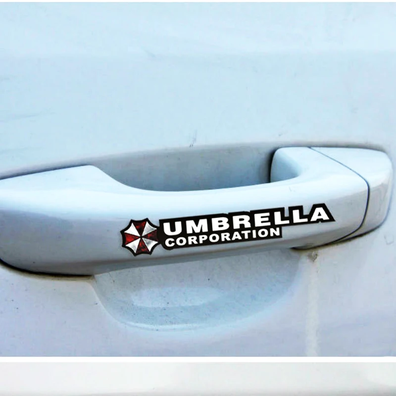

Etie 4 x Car-Styling Umbrella Corporation Car Door Handle Sticker Decal Car Accessories for Ford Chevrolet Volkswagen Golf Honda