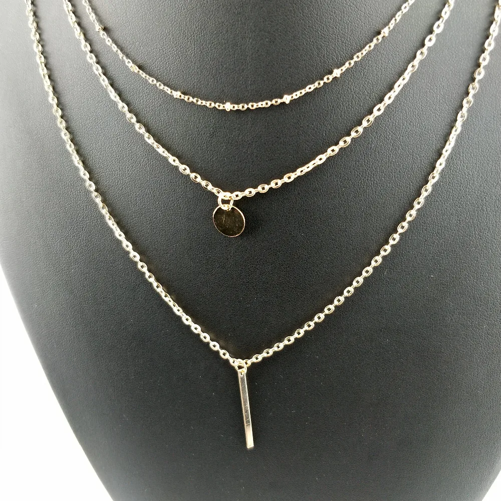Женское модное ювелирное ожерелье s & Подвески 3 многослойное с кисточкой Шарм бар