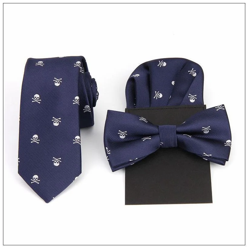 Мужской галстук бабочка с принтом черепа|tie set|fashion bowtieblack bowtie |