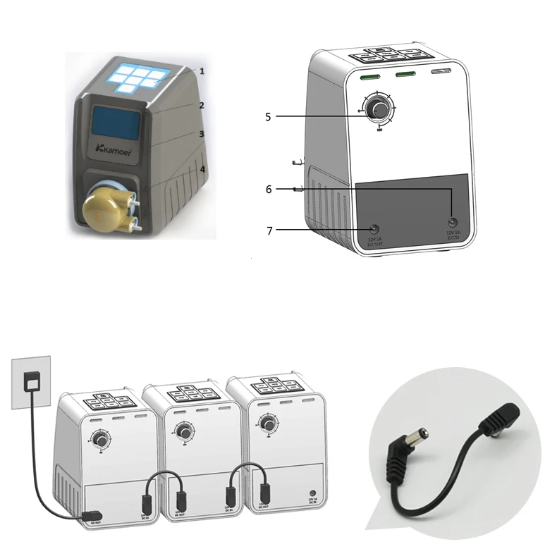 Kamoer F01A STP 110V~ 240V Перистальтический дозирующий насос машины с 24В Мощность HDMI DVI Переходник HDMI DVI и шаговый двигатель