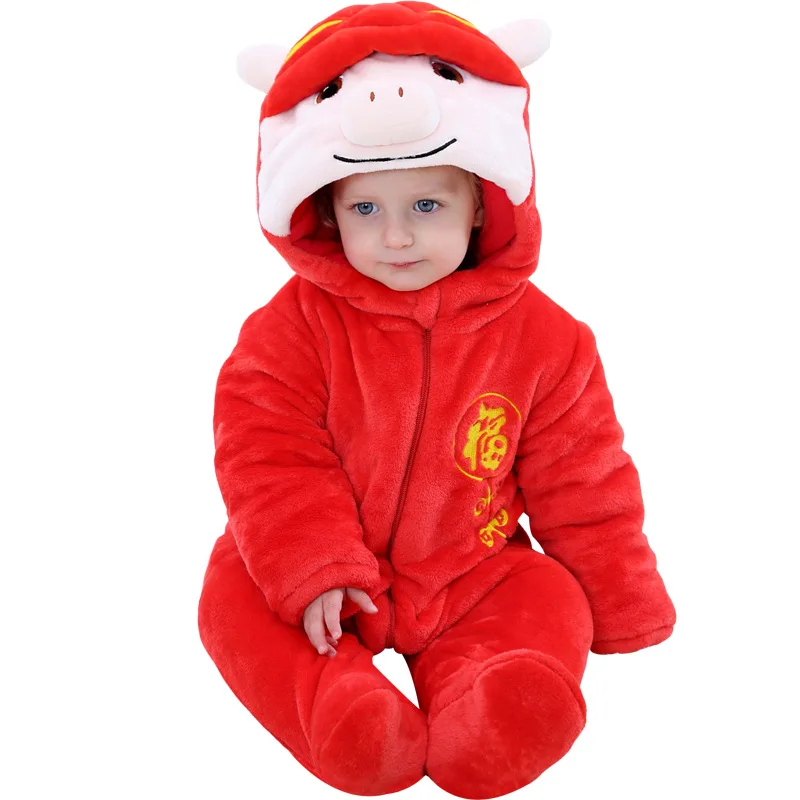 2018 детские новогодние зимние комбинезоны пальто в китайском стиле с героями