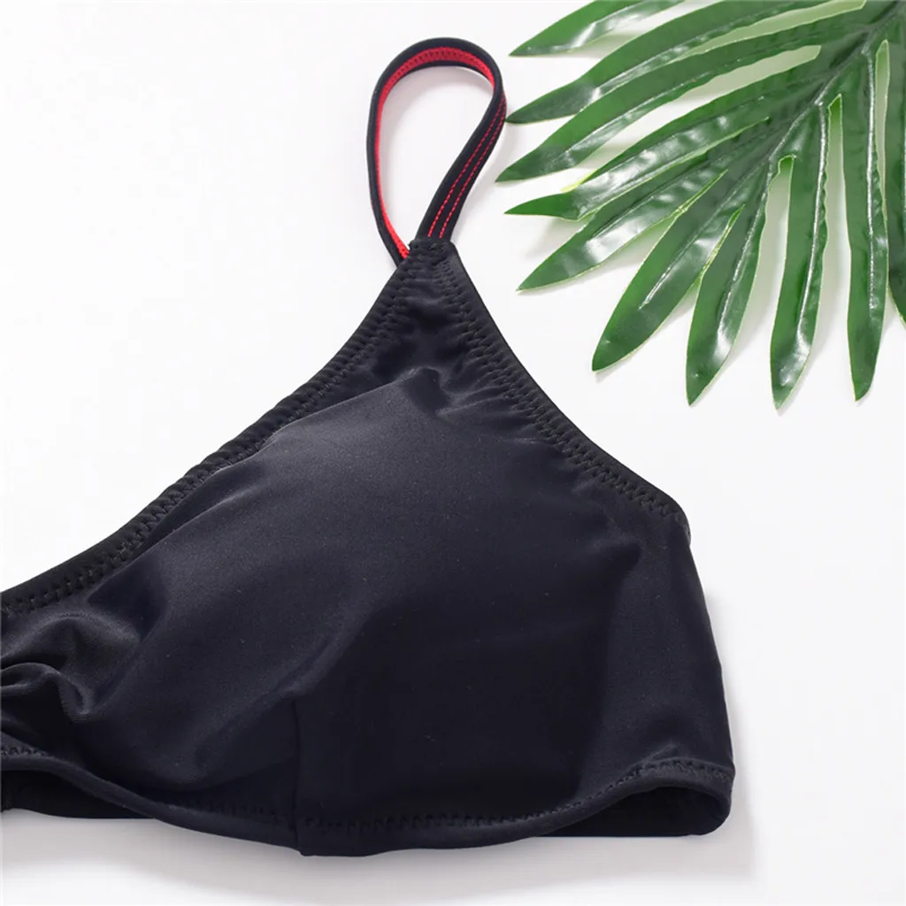 Женский раздельный купальник-бикини с принтом пуш-ап ретро-принт пляжная одежда