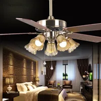2016 European luxury dining room ceiling fan lamp voltage of 110 / 220V Zipper switch