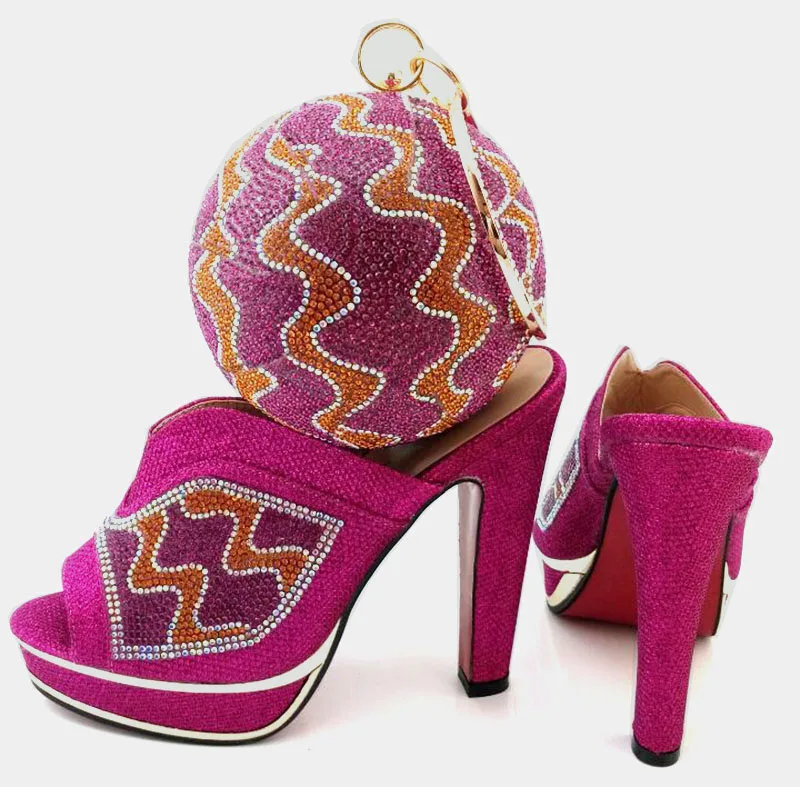 2017 Новый Женский Насосы Итальянской Обуви И Сумках Набор Африканская Свадьба и