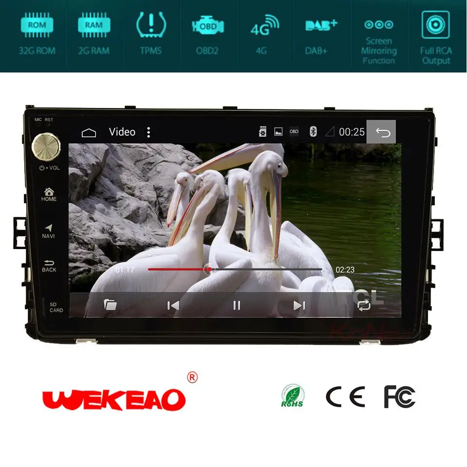 Wekeao современные 9 &quotCar gps навигации Аудио плеер для VW Универсальный