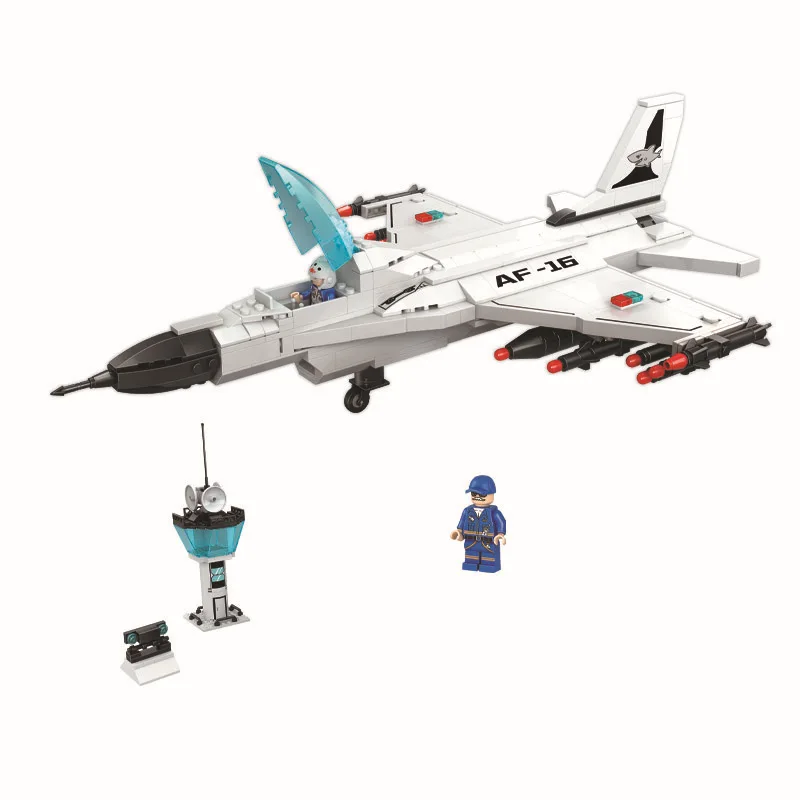 8030 580 шт. Thunder Air Force F-16 Истребитель строительный Конструкторы DIY образования кирпичи Игрушечные лошадки для детей прикольные подарки