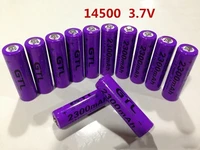 1pcs lithium battery 3 7v aa rechargeable li ion battery 14500 cell 2300mah for led flashlight toys clock camera remote control