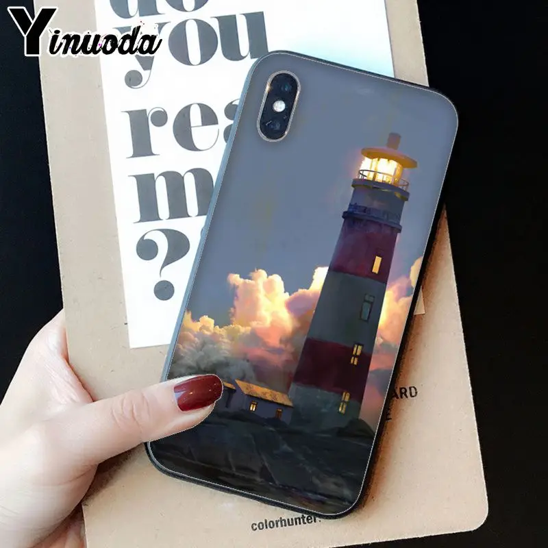A8 Yinuoda Маяк черный ТПУ Мягкий силиконовый чехол для телефона для iPhone 8 7 6 6S Plus 5 5S SE XR X XS MAX Coque Shell - Цвет: A8