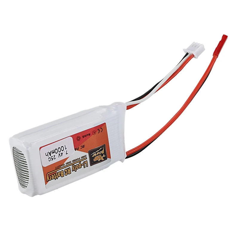 ZOP POWER аккумуляторная батарея 7 4 В 1000 мАч 2S 25C Lipo разъем JST для радиоуправляемого