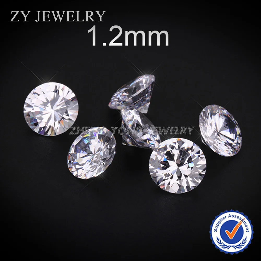 Круглый Блестящий Белый синтетический камень 1000 шт. 1 2 мм 5A | Украшения и