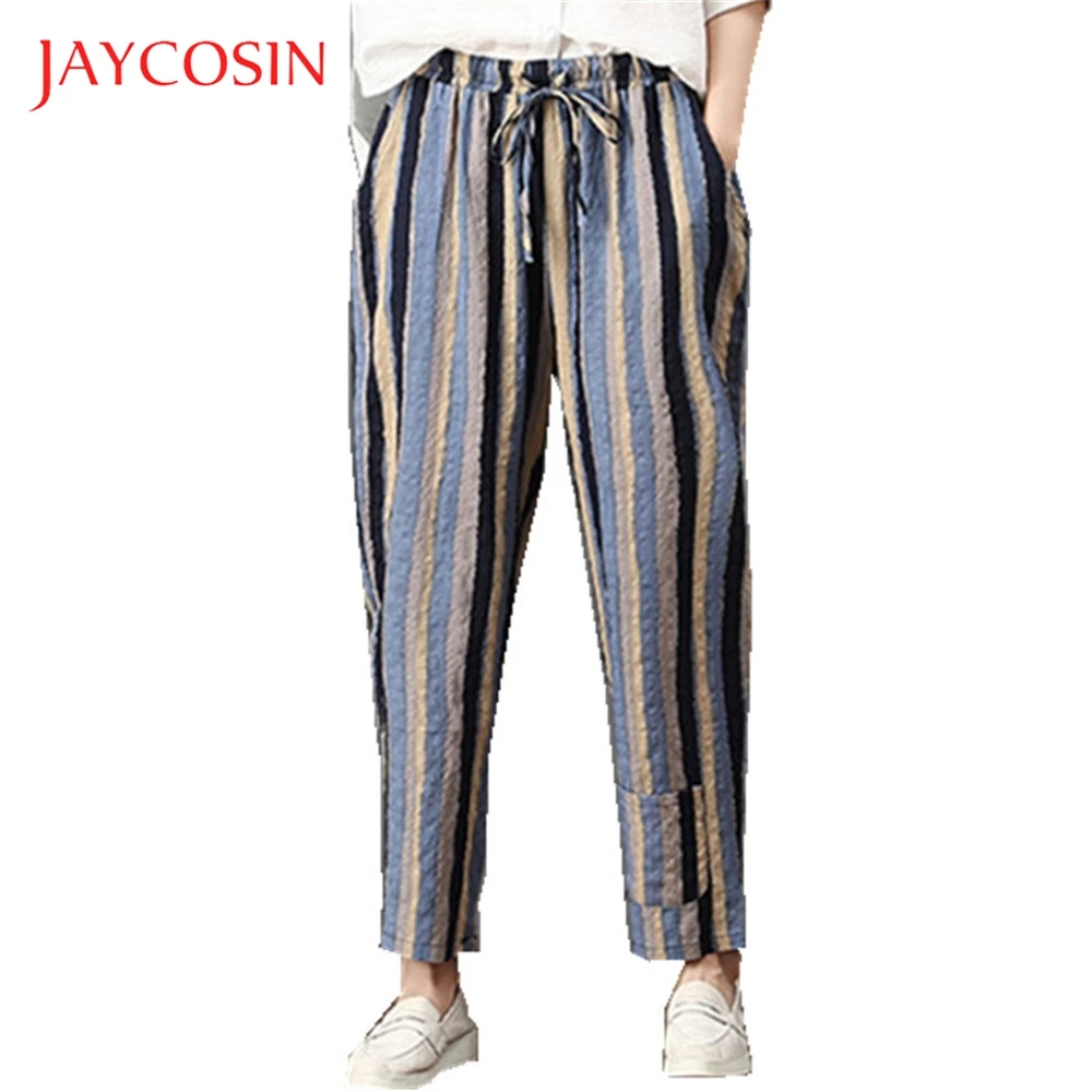 JAYCOSIN летние хлопковые льняные брюки повседневные женские спортивные