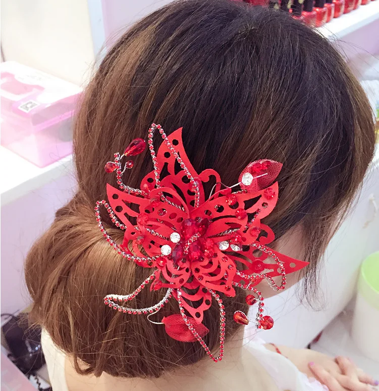 Свадебная тиара ручной работы Цветы Корейская Шпилька Свадебные аксессуары для