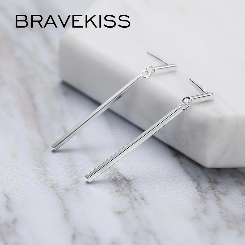 Женские серьги BRAVEKISS простые капли из стерлингового серебра 925 пробы корейские