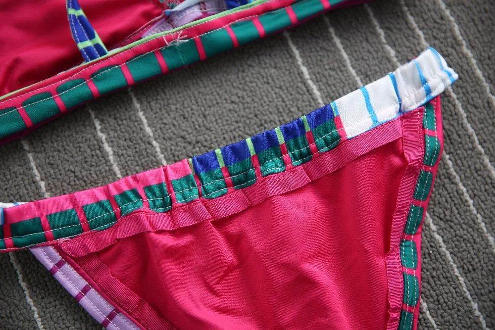 Красный Купальник Бикини 2016 Сексуальные Женщины Треугольник Установить Push Up