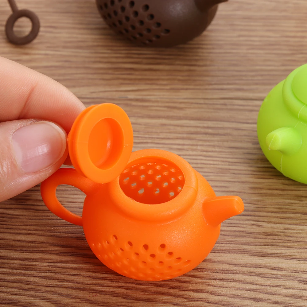 1PC 2019 NEW Teapot-Shape Tea Infuser Strainer Silicone Bag Leaf Filter Diffuser Kitchen Gadget Teaware Tools Supplies |