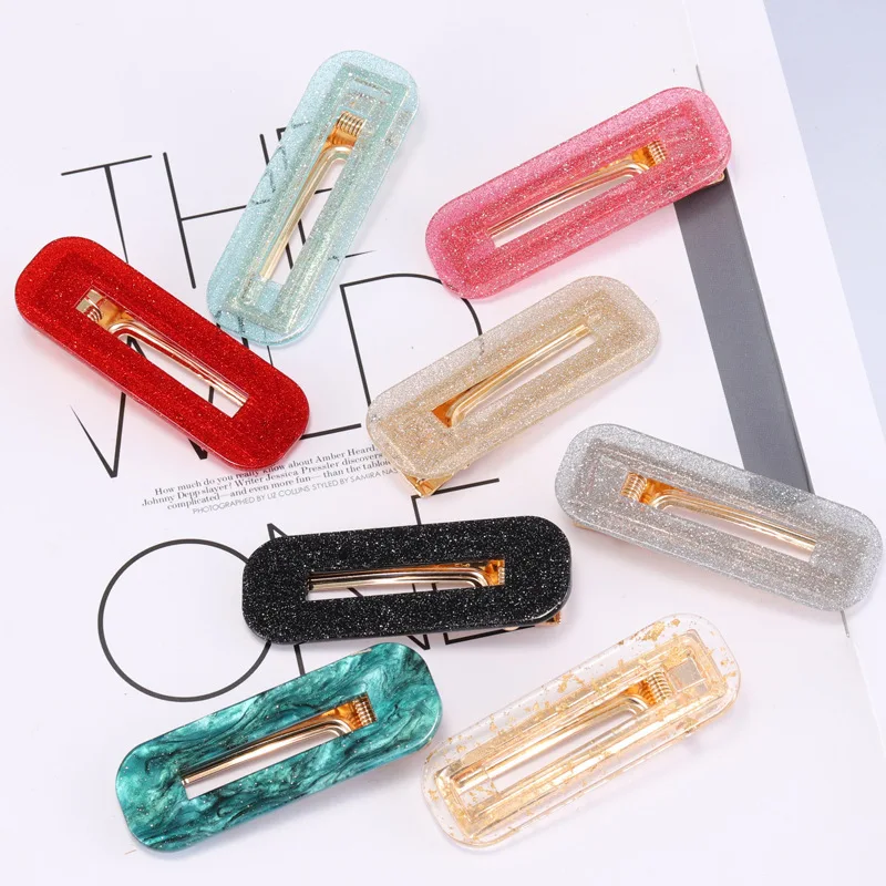 Новые поступления акриловые прямоугольные заколки для волос с геометрическим