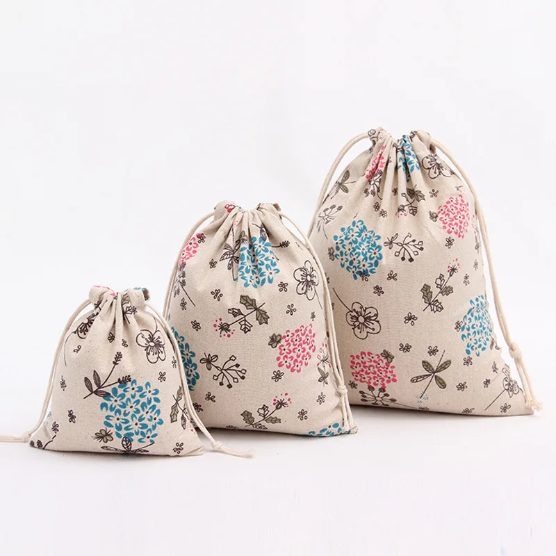 1 шт. синего и розового цвета с цветочным принтом Брюки для хранения из хлопко