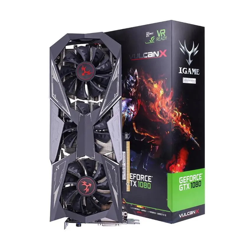 Цветной видеокарта IGame GTX1080Ti Vulcan X OC GPU 1620 1733 МГц 11 г 352bit SLI VR готовый ЖК монитор