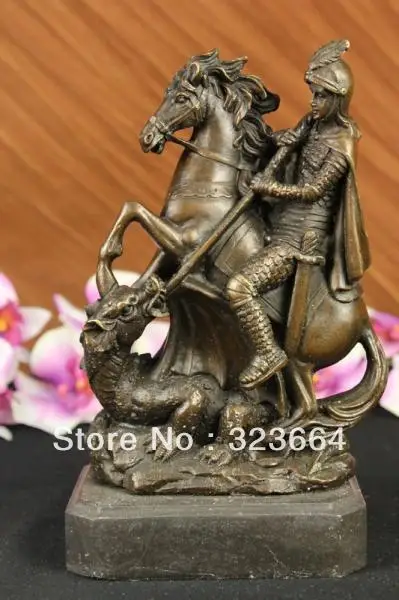 Бронзовая статуя Святого Георгия дракона скульптура католического