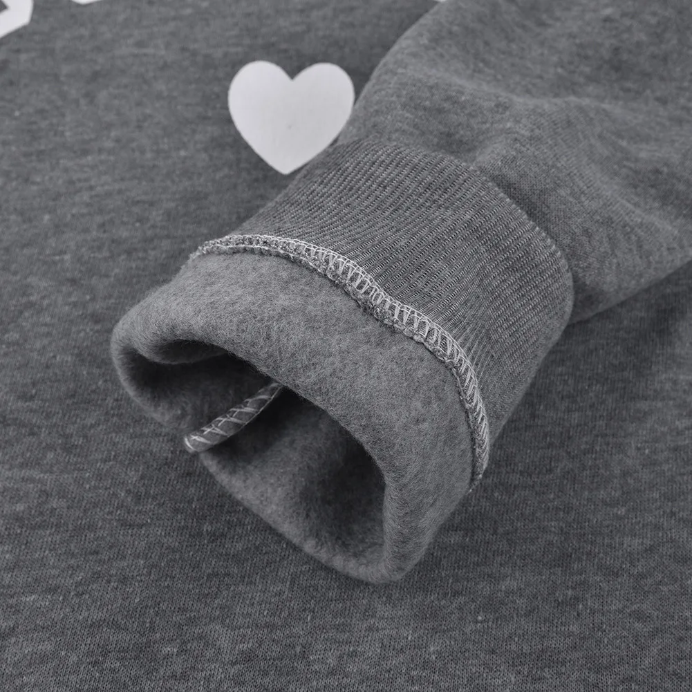 Плюс размер женский плюс бархат модный длинный рукав Повседневный свитшот с